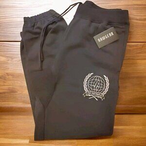 Rawgear Sweatpants Men's Size M Black Drawstring With Embroidered Logo NWT